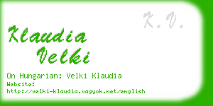 klaudia velki business card